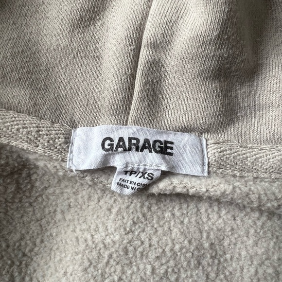 Garage Beige Full Zippered Hoodie.  Aspen Colorado logo - Picture 2 of 2